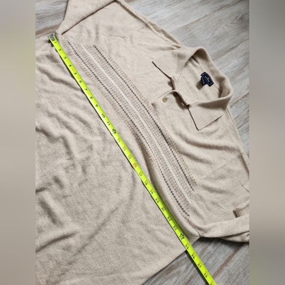 Dockers Tan Striped Polo Sweater Long Sleeve Soft Warm Stretch Sz XXL - Picture 4 of 6